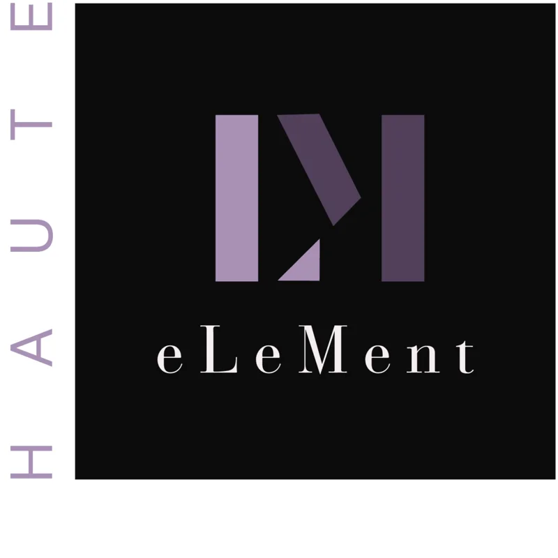 Haute eLeMent primary logo with vertical HAUTE and the eLeMent wordmark