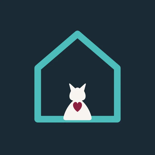 Cat-house mark, reversed on navy